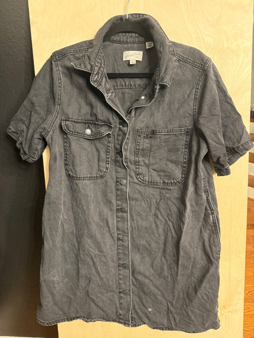 Universal Thread Washed Gray Short-Sleeve Mini Dress